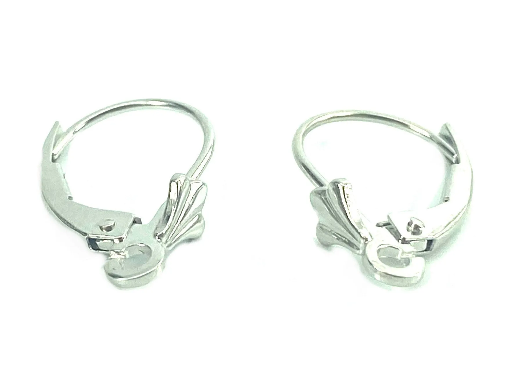 14K White Gold Lever Back Ear Wire, Sku#12-29-3/CR