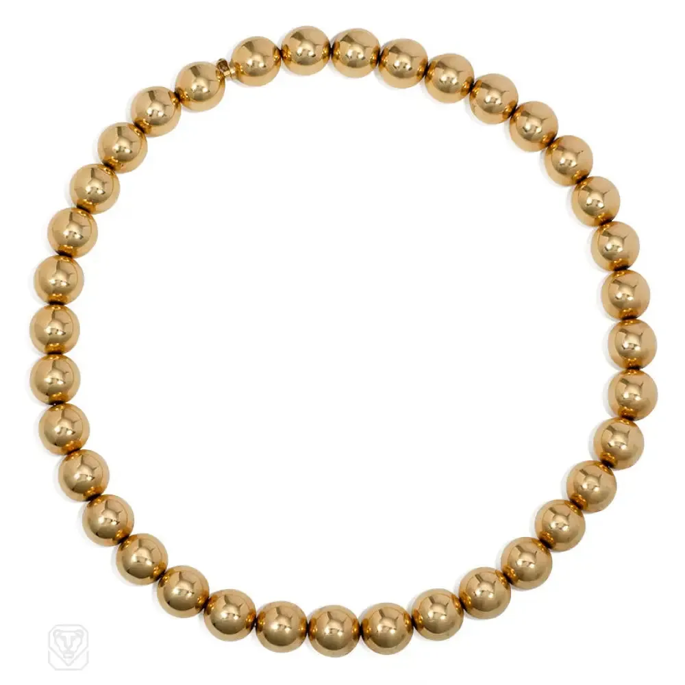 1930s gold bead necklace