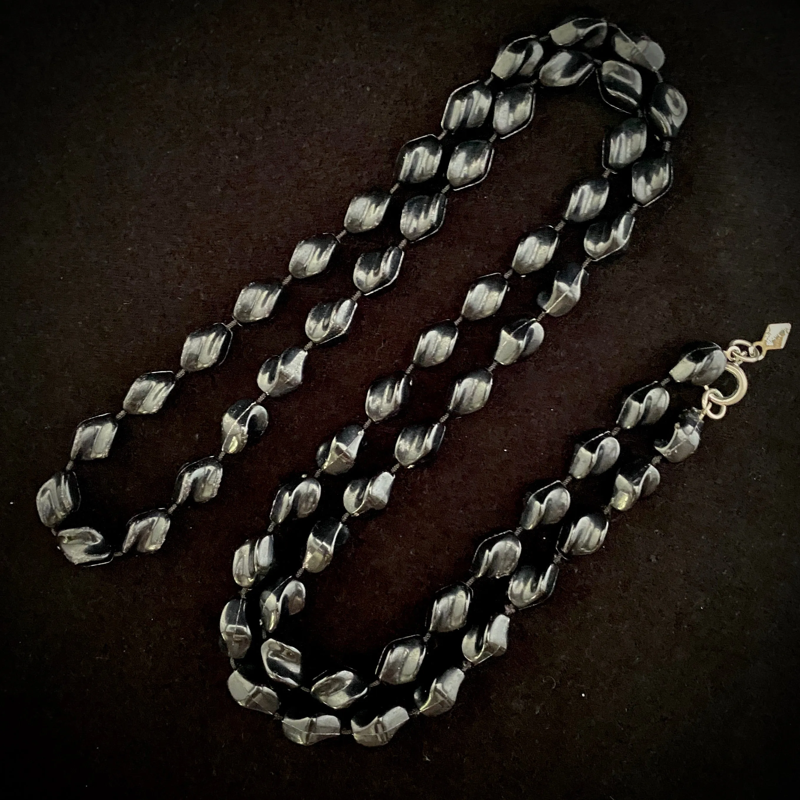 1975 Sarah Coventry Jet Black Holiday Beads