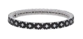 2-Row Black & White Diamond Stretch Bracelet