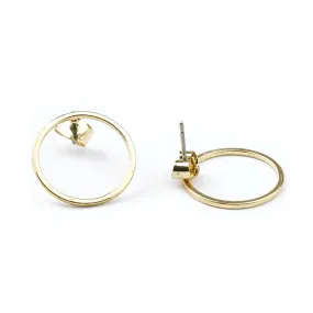 21mm Gold Hoop Post Earrings (1 Pair)