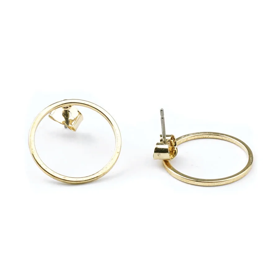 21mm Gold Hoop Post Earrings (1 Pair)