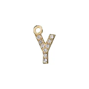 Alphabet Pendant, Letter 'Y' 7mm, Gold Finish (1 Piece)