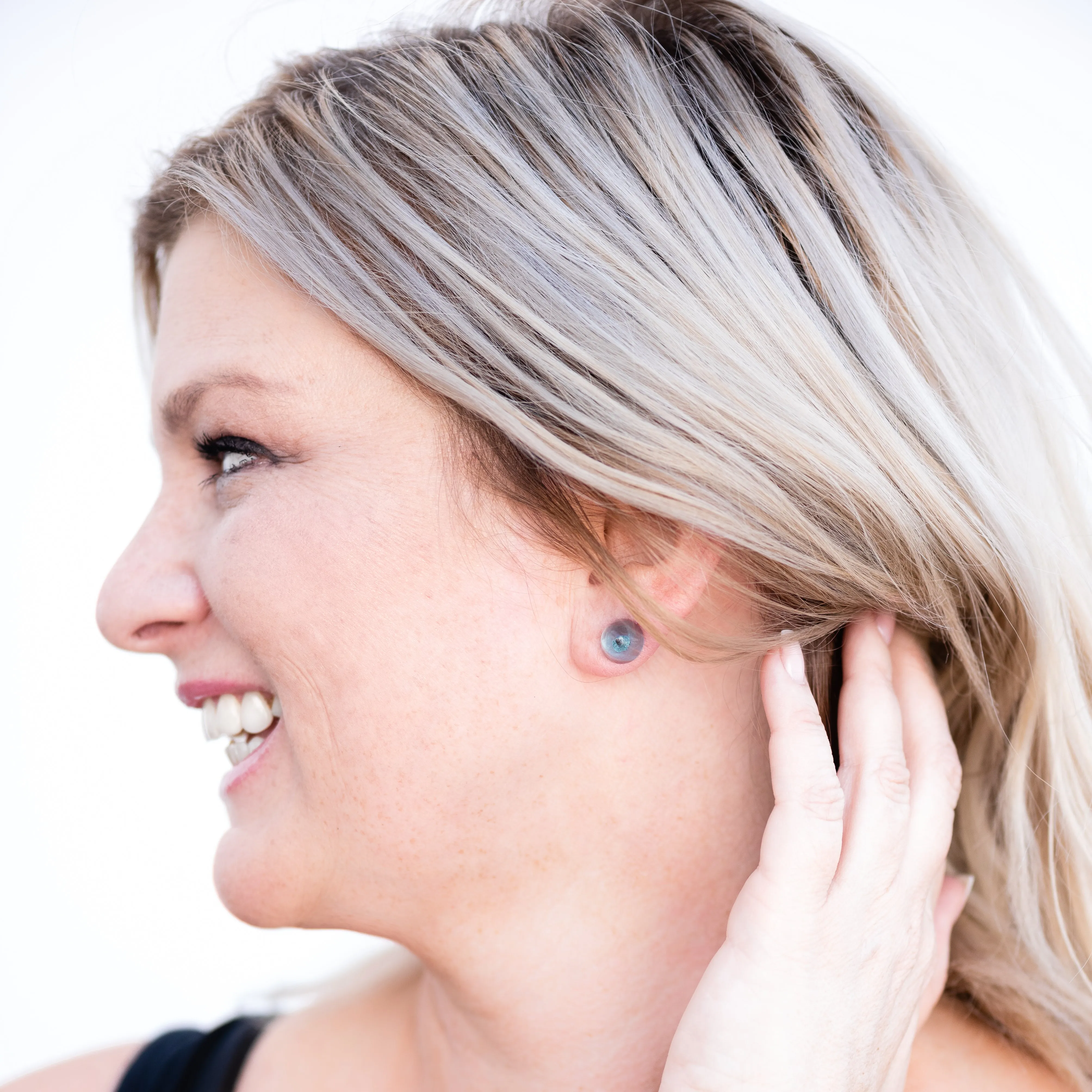 Aquamarine Transparent Small Gumdrop Stud Earrings