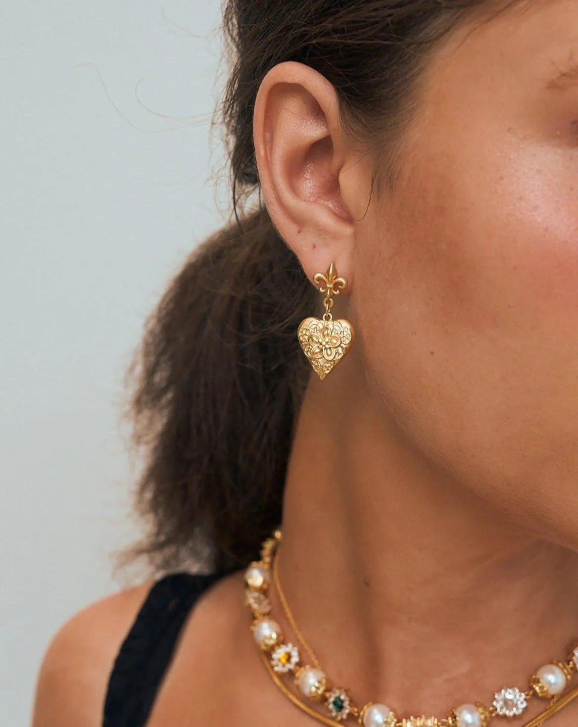 Baroque Blossom Heart Earrings