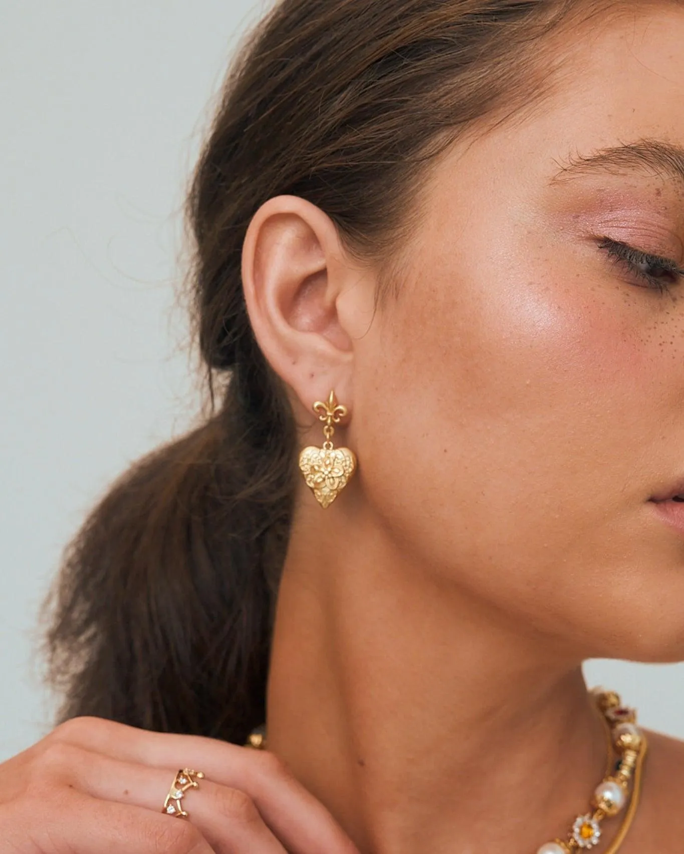 Baroque Blossom Heart Earrings