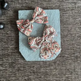 Bow Knot Hair Clips | Ajrakh Block Print | Two Styles | Light Weight | Set of 2