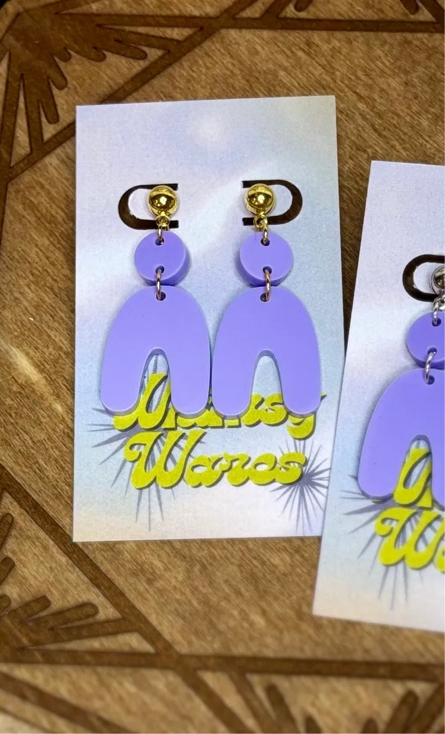 Bubble Arch Double Dangles - Acrylic Earrings