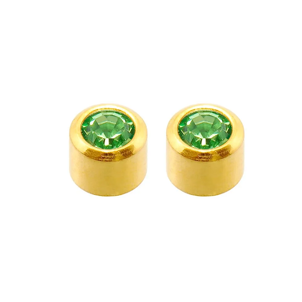 Caflon Birthstone Ear Piercing Studs Gold May