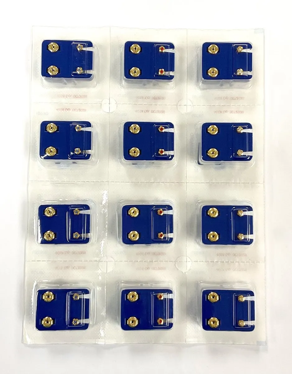 Caflon Gold Assorted Flower Birthstone Ear Piercing Studs 12 Pack
