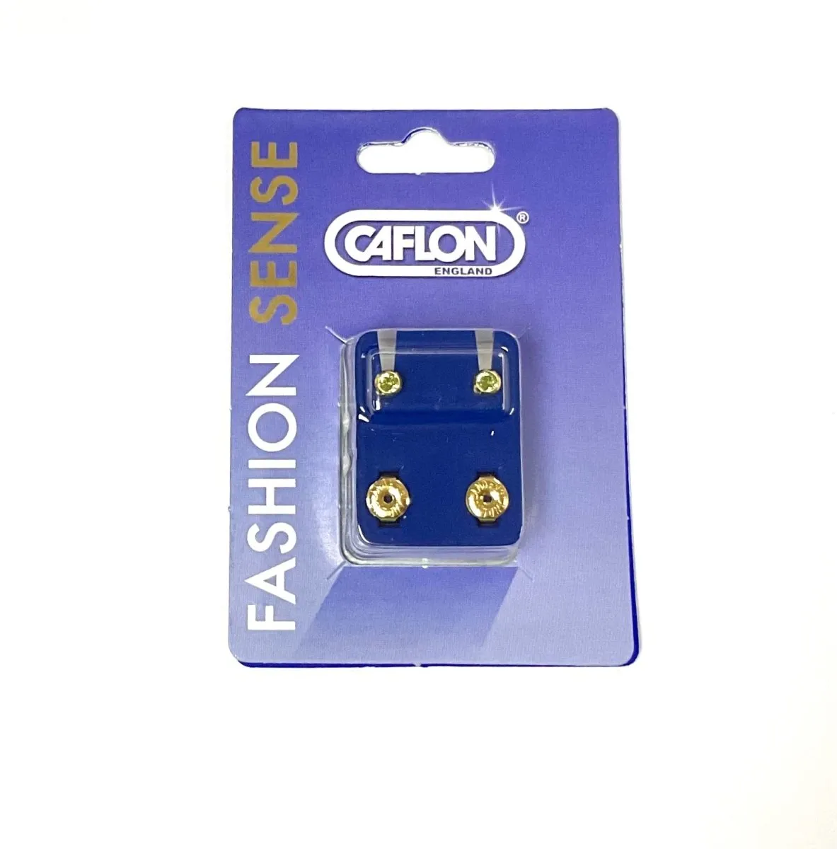 Caflon Gold Birthstone Ear Piercing Studs August