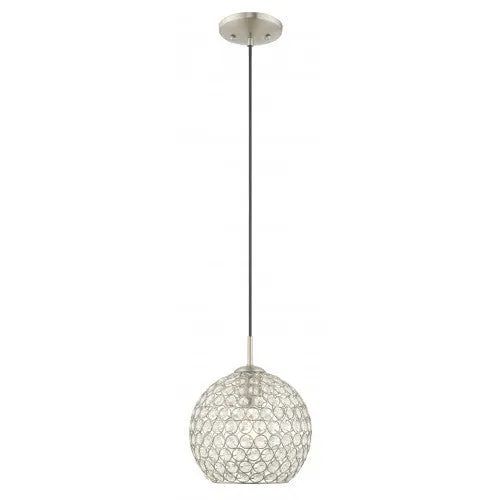 CASSANDRA 1 LIGHT MINI PENDANT, BRUSHED NICKEL
