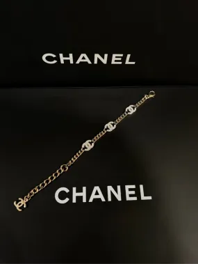 Chanel Gold Diamond CC Logo Bracelet 22S