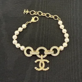Chanel Pearl Gold Bracelet 16-20cm