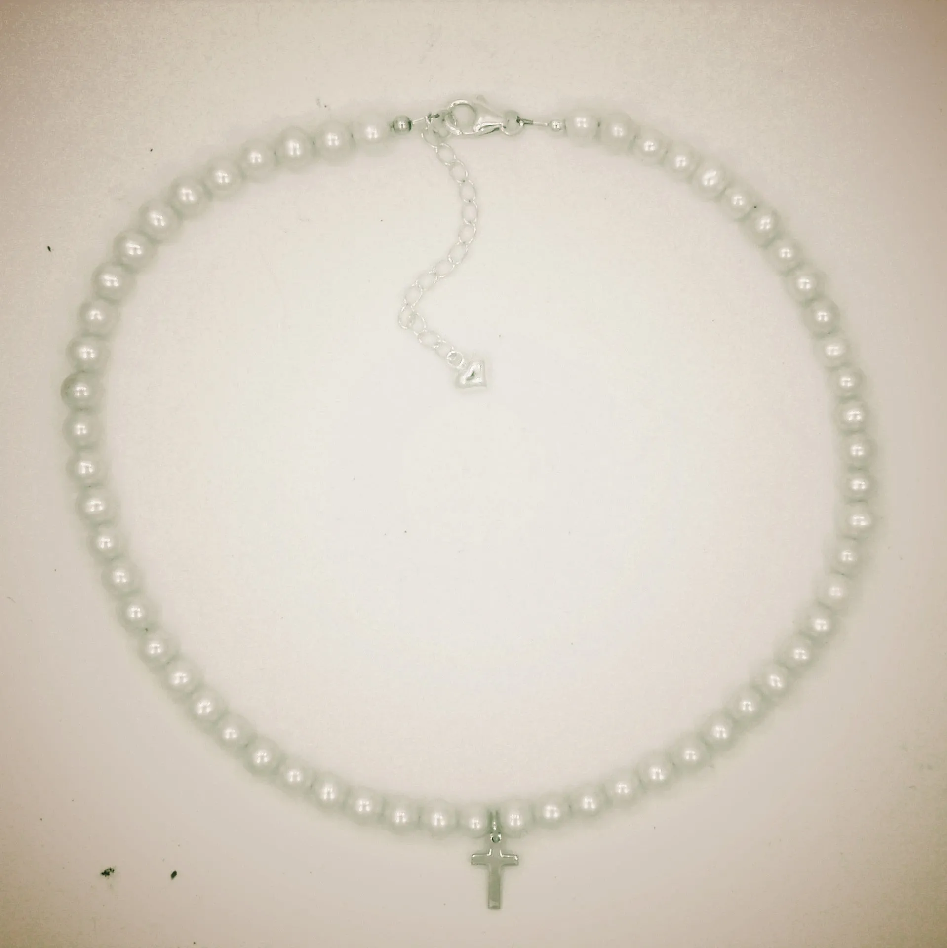 Children's Pearl cross necklace