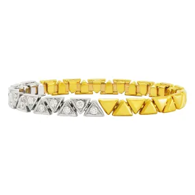 Etho Maria Diamond Reflexion Two Tone Triangle Bangle Bracelet