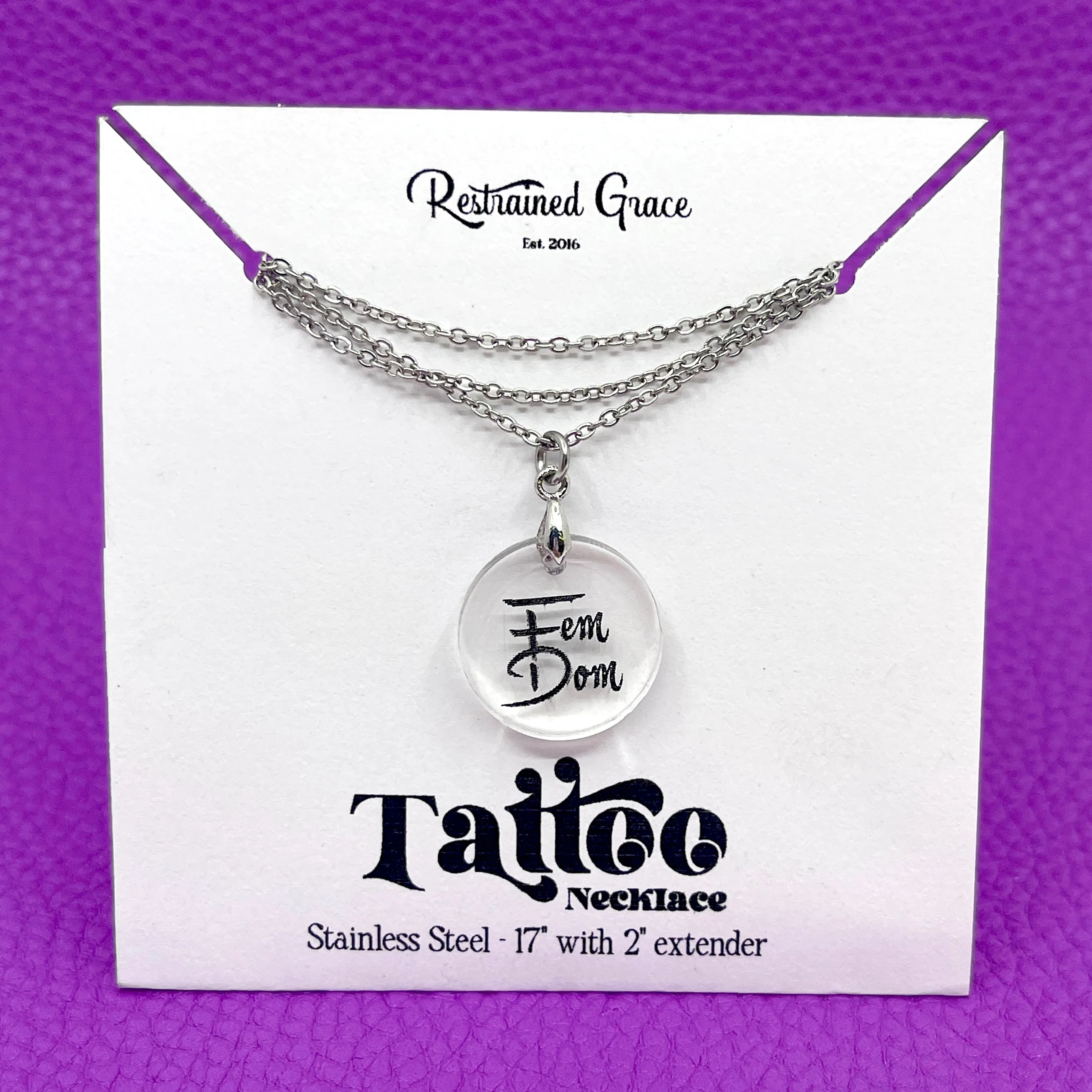 FemDom Mini Tattoo Necklace