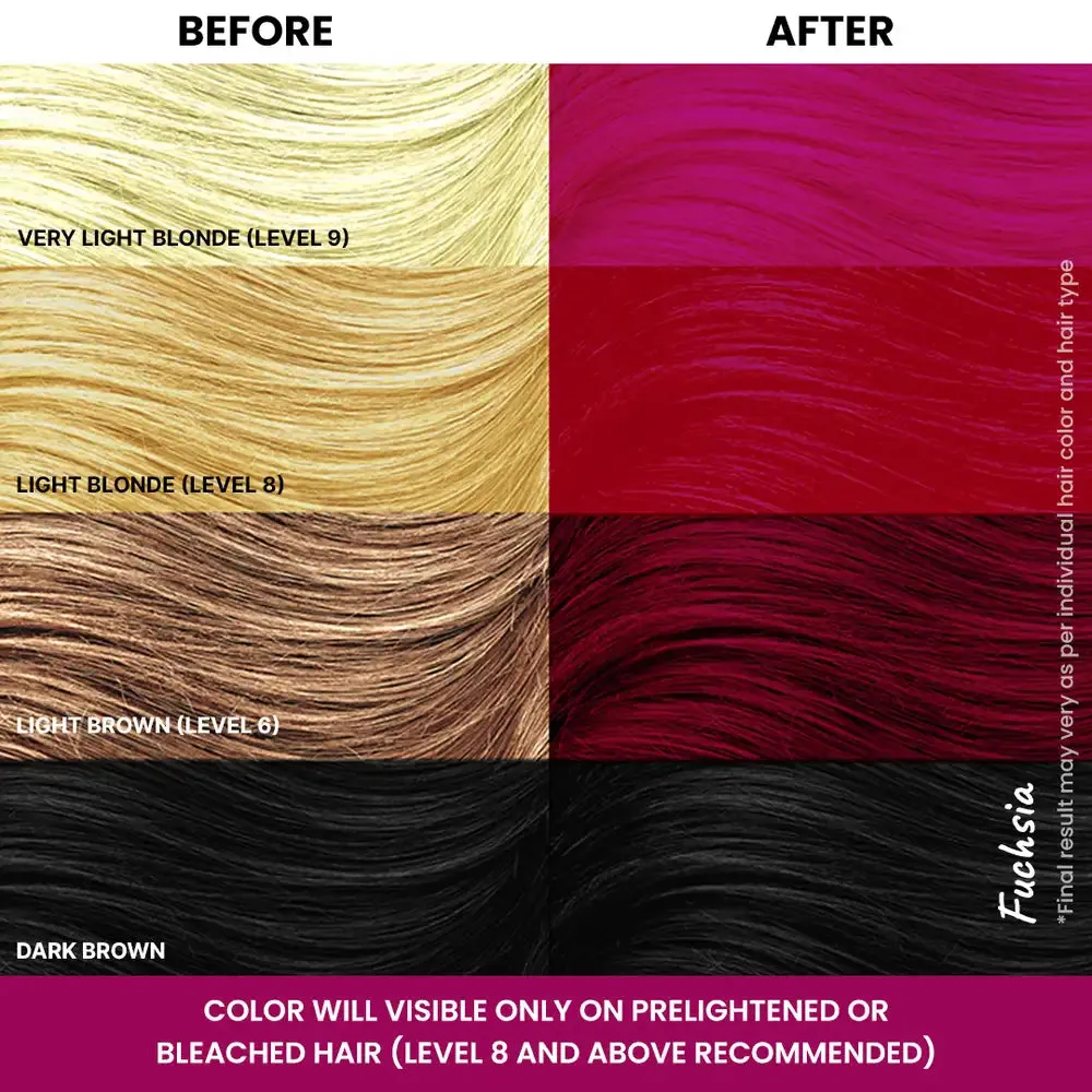 Fuchsia Pink DIY Combo : Hair Bleach Kit   Semi Permanent Hair Color