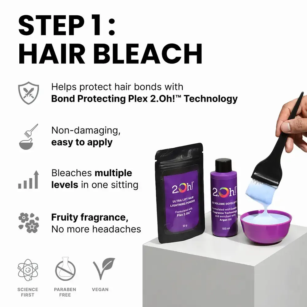 Fuchsia Pink DIY Combo : Hair Bleach Kit   Semi Permanent Hair Color