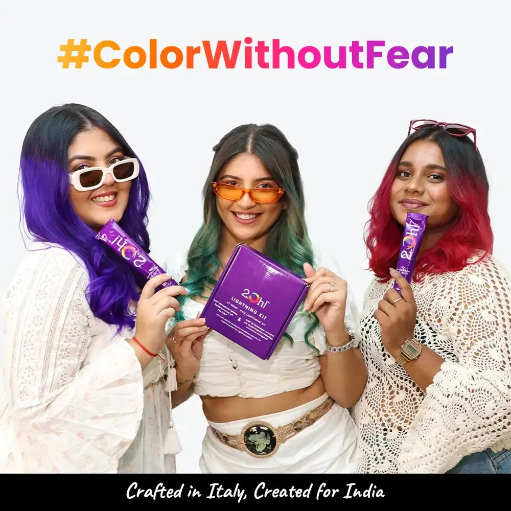 Fuchsia Pink DIY Combo : Hair Bleach Kit   Semi Permanent Hair Color