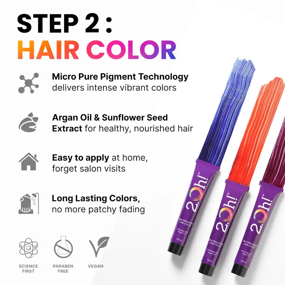 Fuchsia Pink DIY Combo : Hair Bleach Kit   Semi Permanent Hair Color