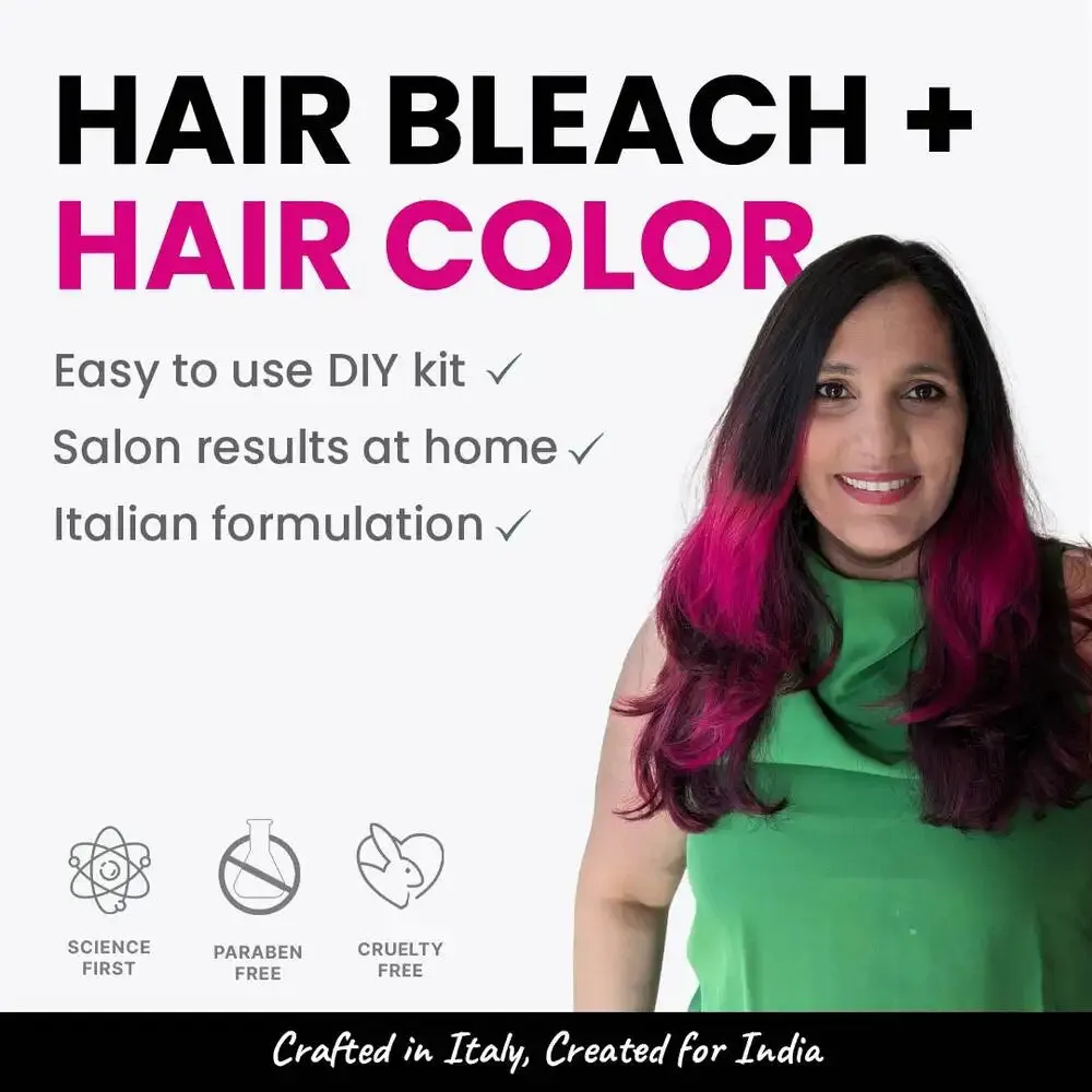 Fuchsia Pink DIY Combo : Hair Bleach Kit   Semi Permanent Hair Color