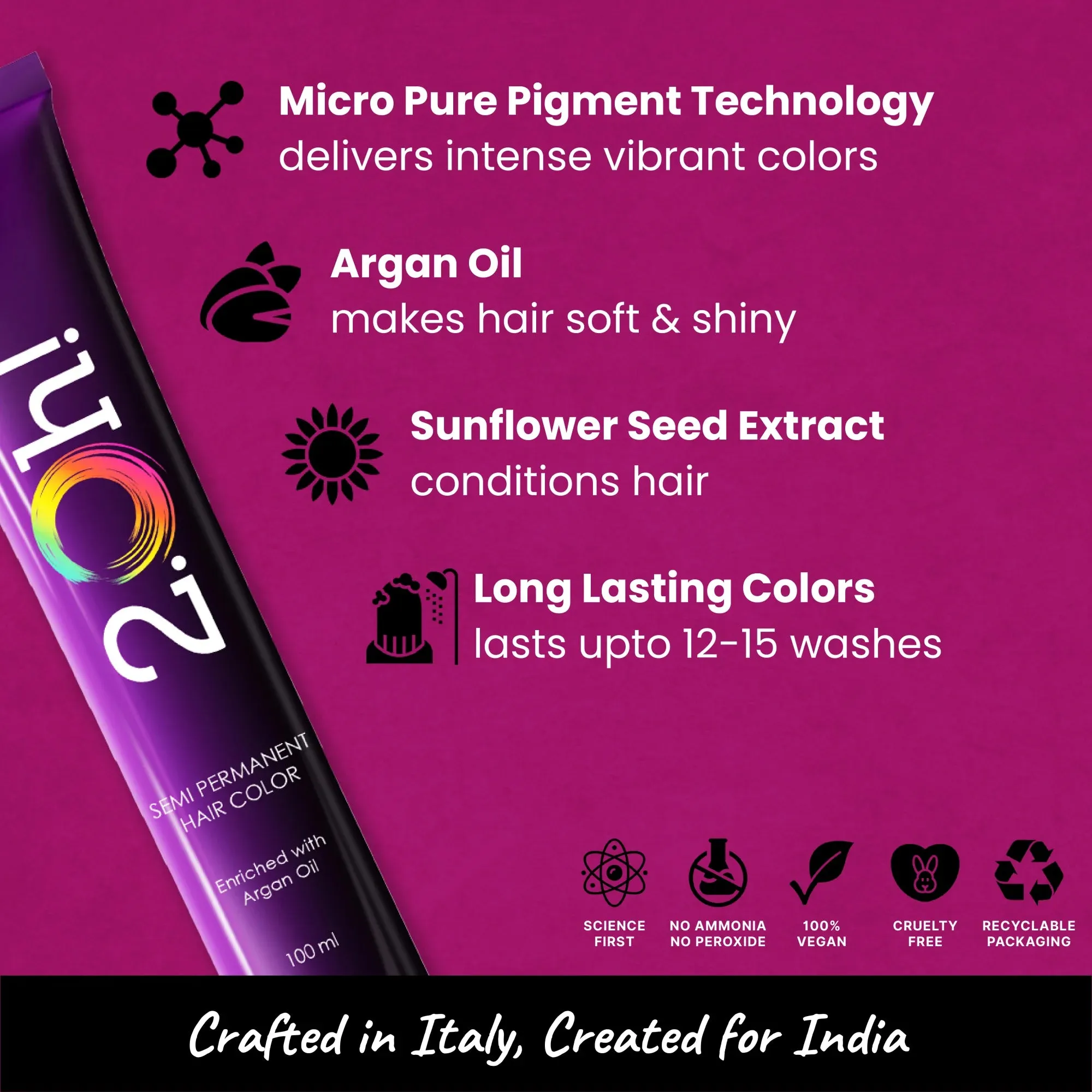 Fuchsia Pink Semi Permanent Hair Color 100 ml