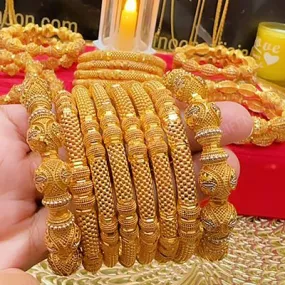 Gold Dipped Bangles with Premium Kery
