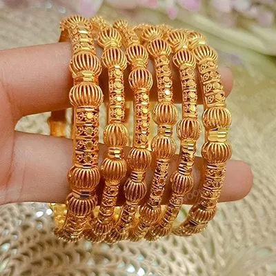 Gold Plated Ball Bangles