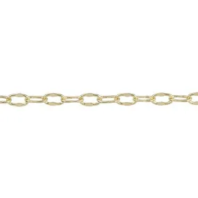 Gold Plated Crimped Oval Cable Chain, 4x2.5mm, by the Foot