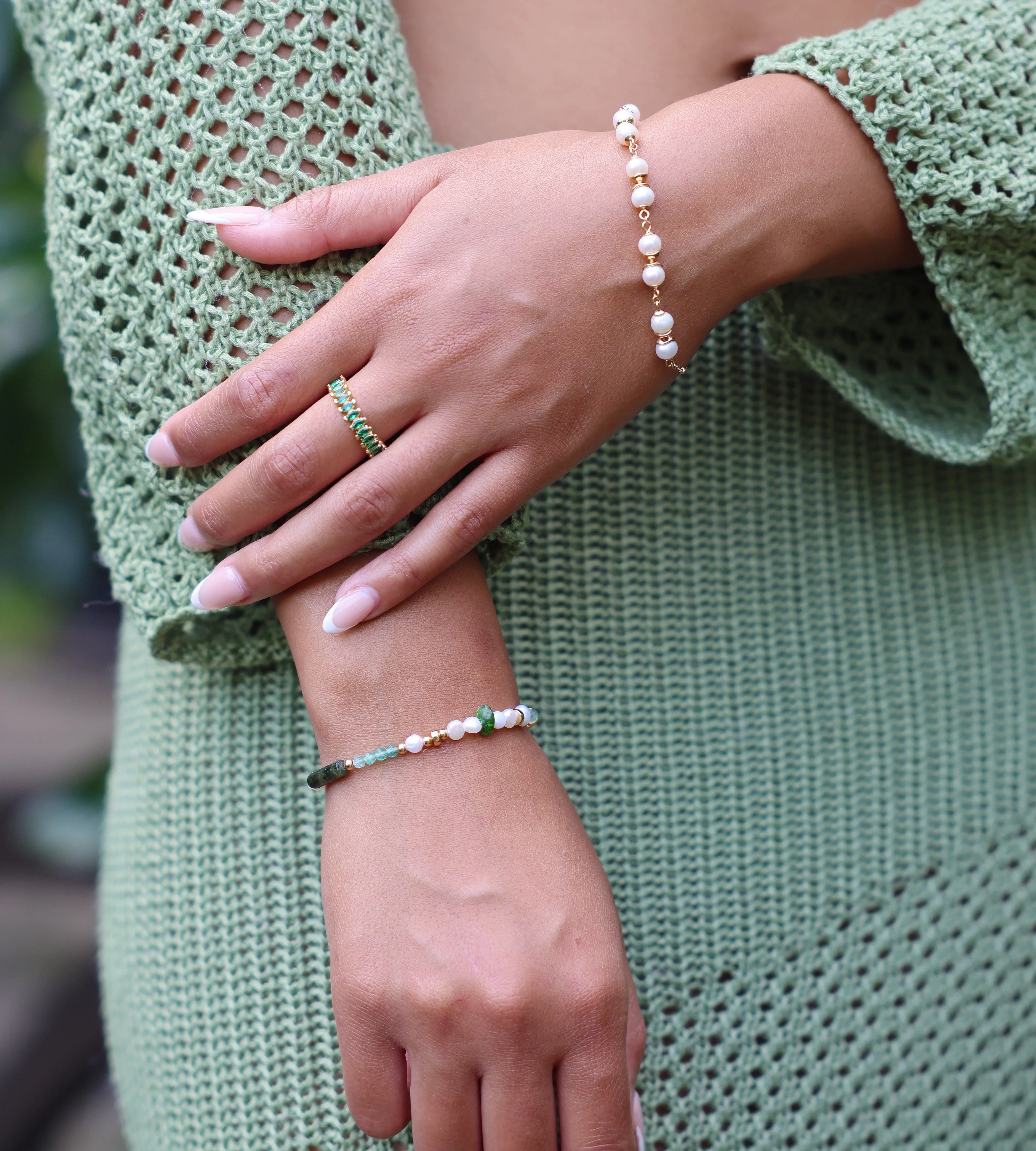 Green Oasis Pearl Bracelet