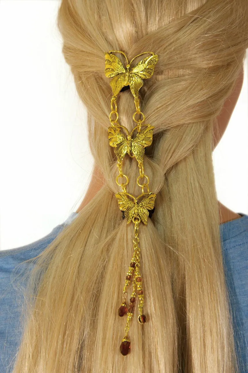 Hair Armor Butterfly - Gold Ponytail Holder