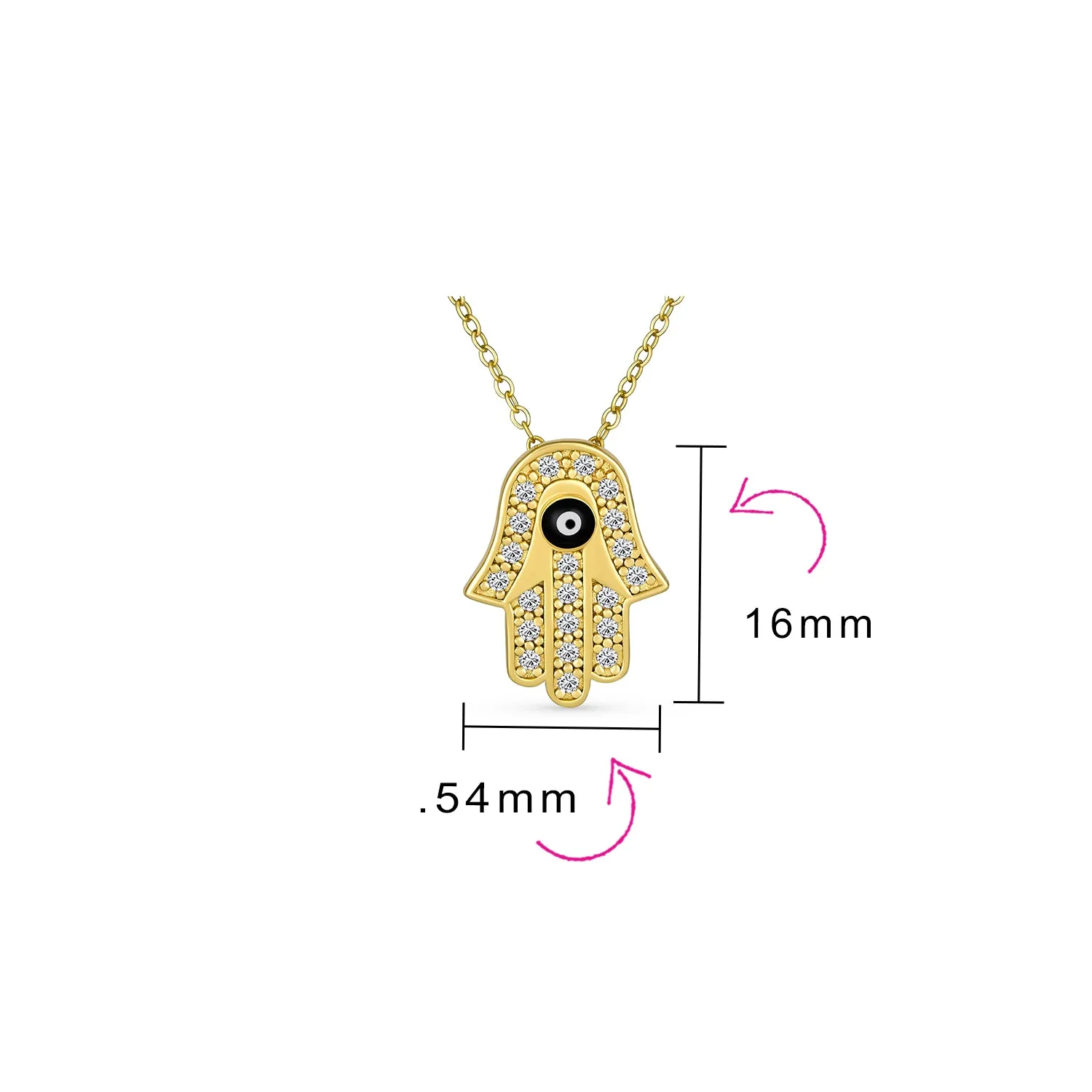 Hamsa Hand Evil Eye Charm Bolo Bracelet Cubic Zirconia Sterling Silver