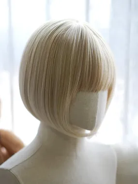 Light Blonde Bob Cut Short Straight Wig With Bangs
