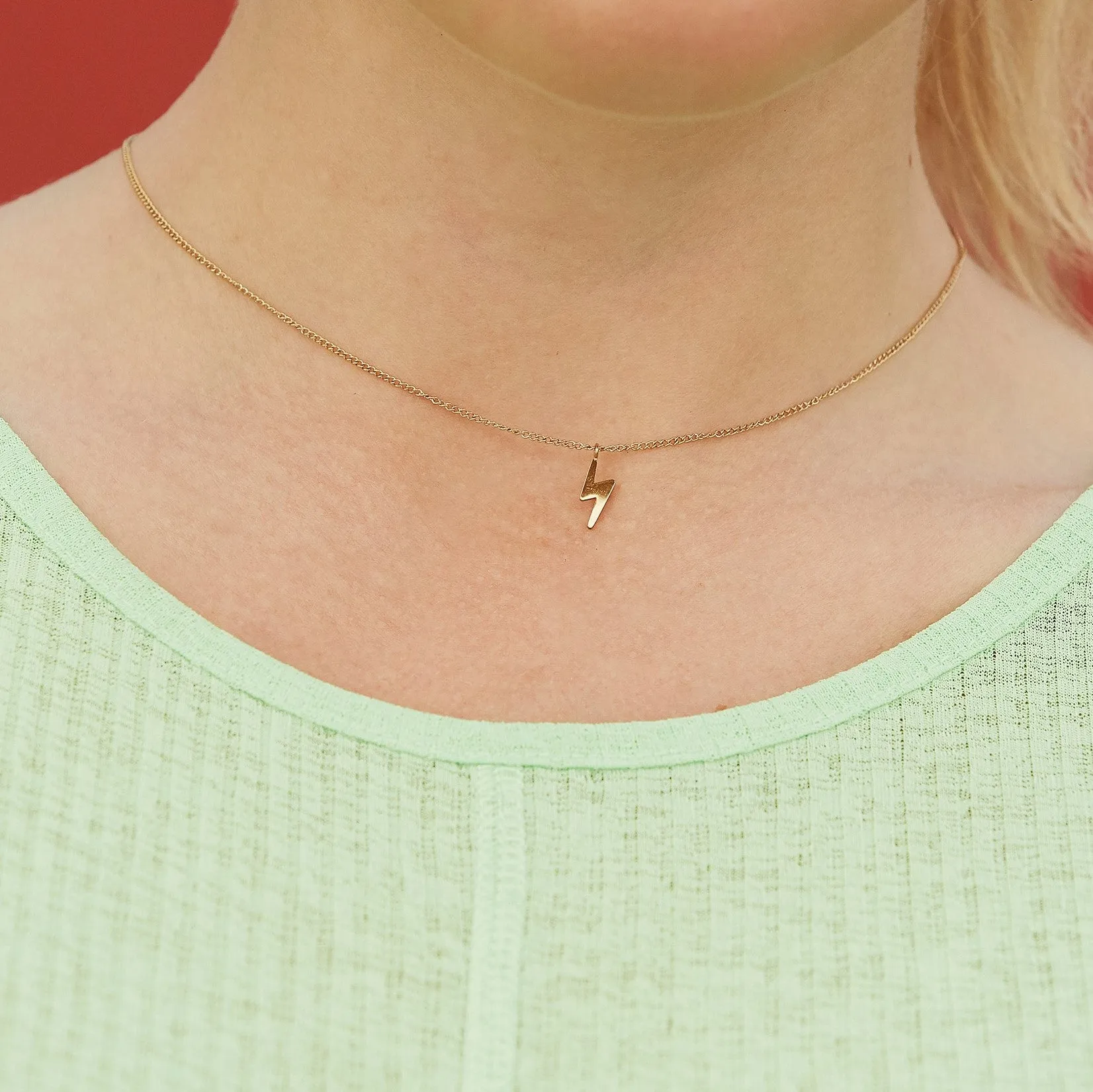 Lightning Necklace Gold
