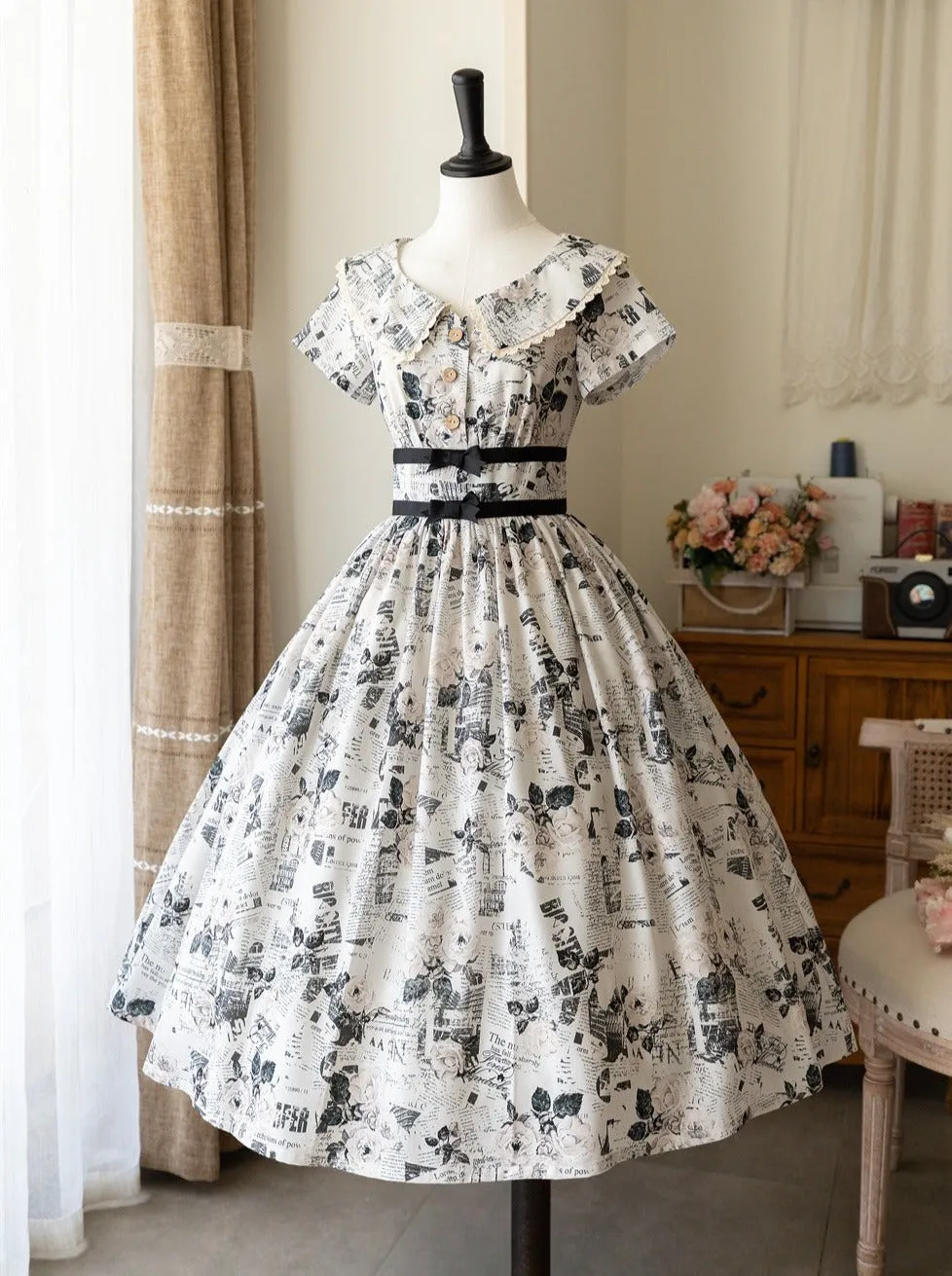 Mark Retro Lolita Flower Waist Dress
