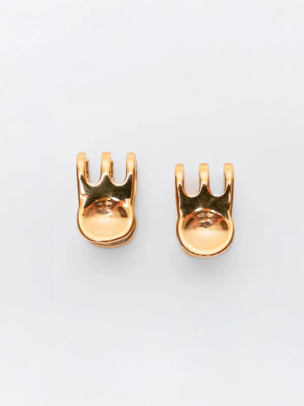 Mini Claw Clip Hoop Earrings: Gold