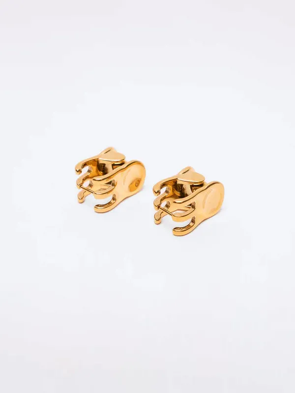 Mini Claw Clip Hoop Earrings: Gold