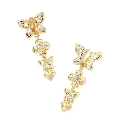 New - Kendra Scott Lily Mix 14K Gold Over Brass Linear Earrings - White