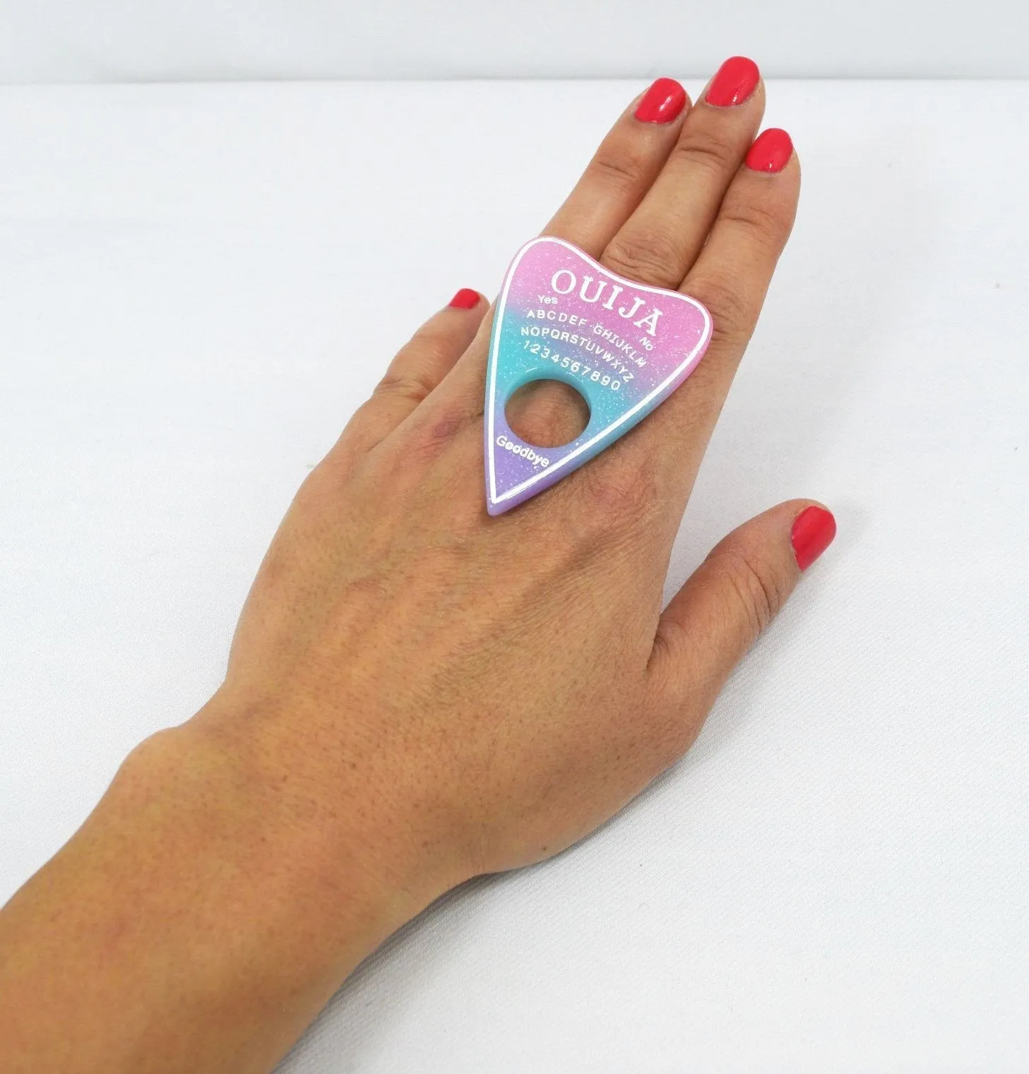 Ouija Board Planchette Pastel Goth Nu-goth Ring