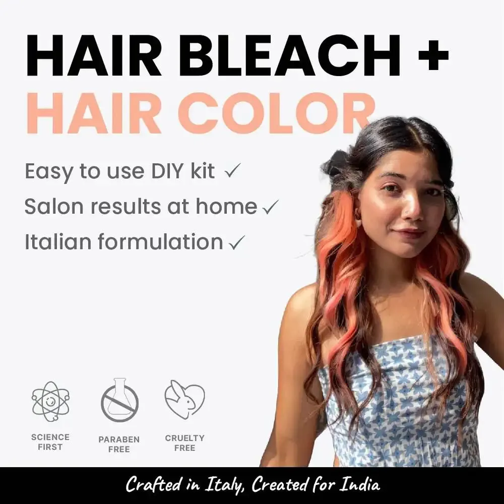 Peach DIY Combo : Hair Bleach Kit   Semi Permanent Hair Color
