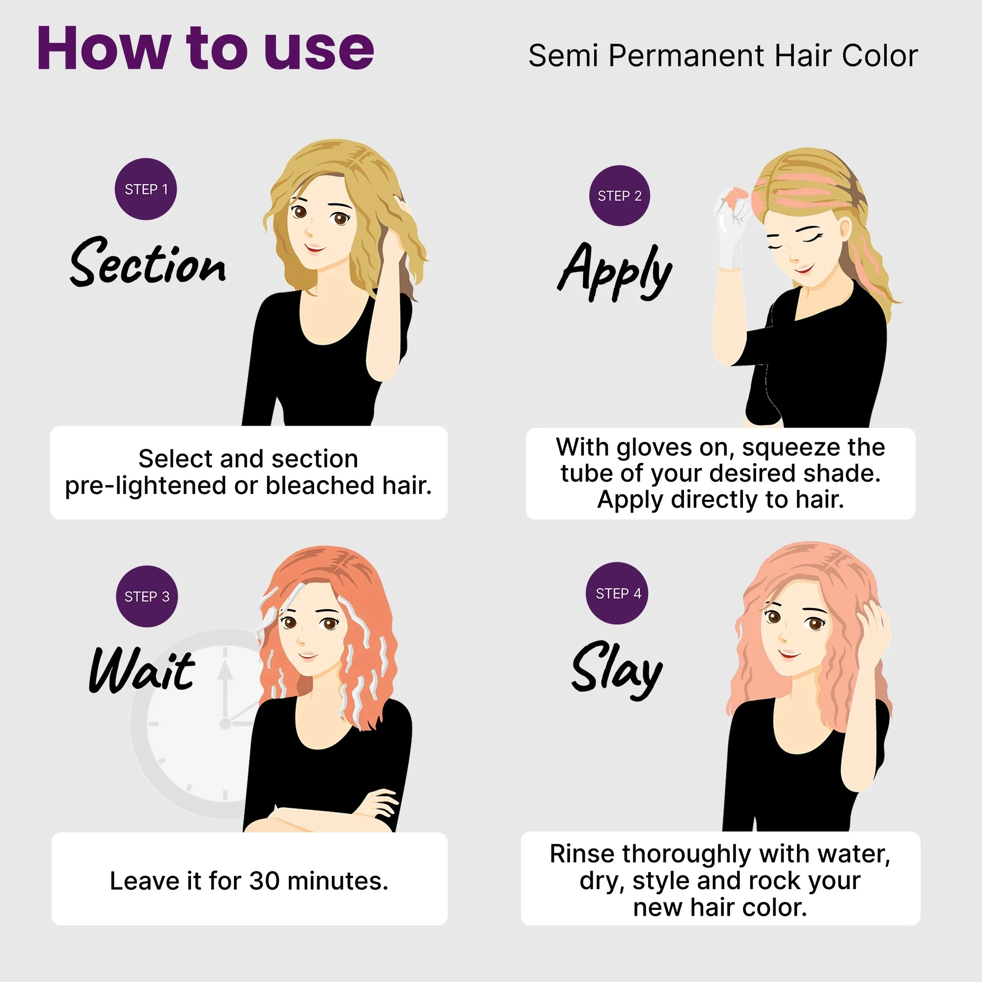 Peach Semi Permanent Hair Color 100 ml