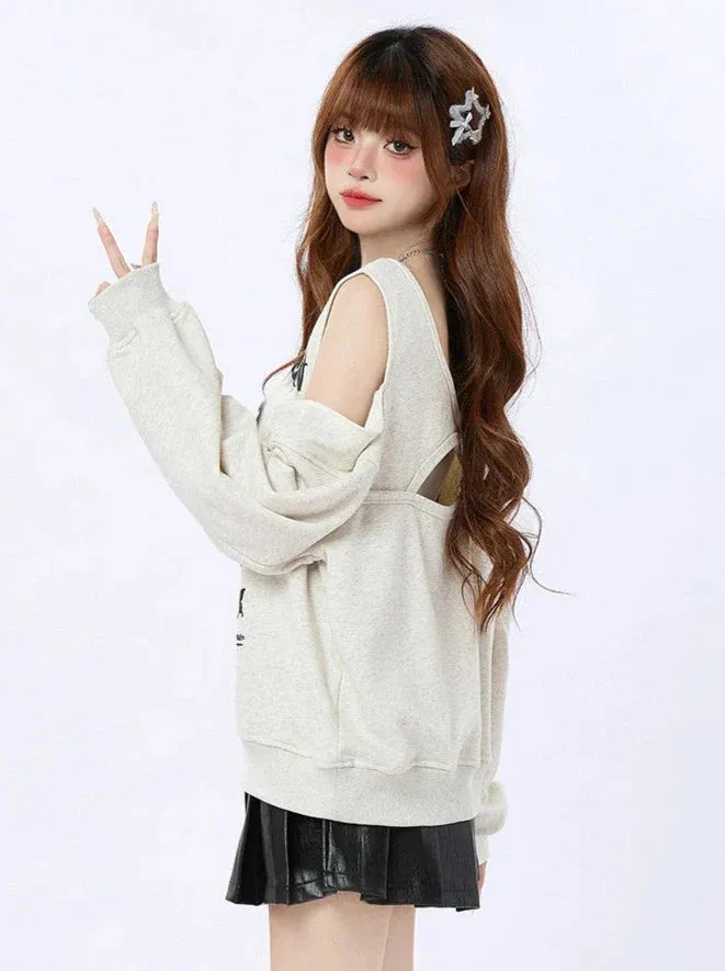 Print Butterfly Off-the-shoulder Retro Trainer