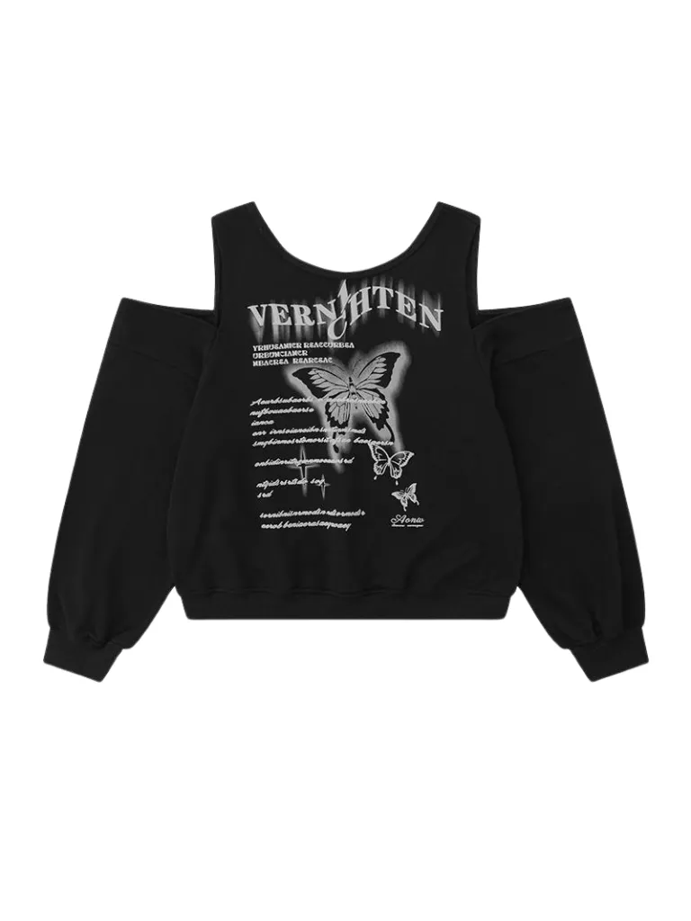 Print Butterfly Off-the-shoulder Retro Trainer