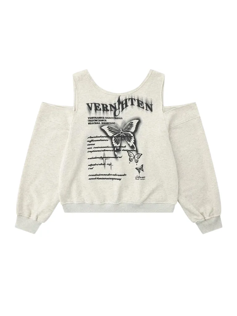 Print Butterfly Off-the-shoulder Retro Trainer