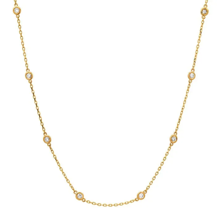 Retro Diamond Station Necklace