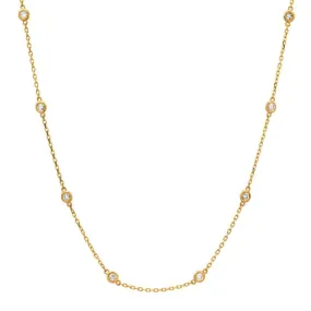 Retro Diamond Station Necklace