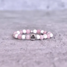 Sacred Spiral - Rose Quartz & Howlite Bracelets