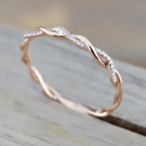 Trendy Silver Rose Gold Color Zirconia Finger Ring for Women